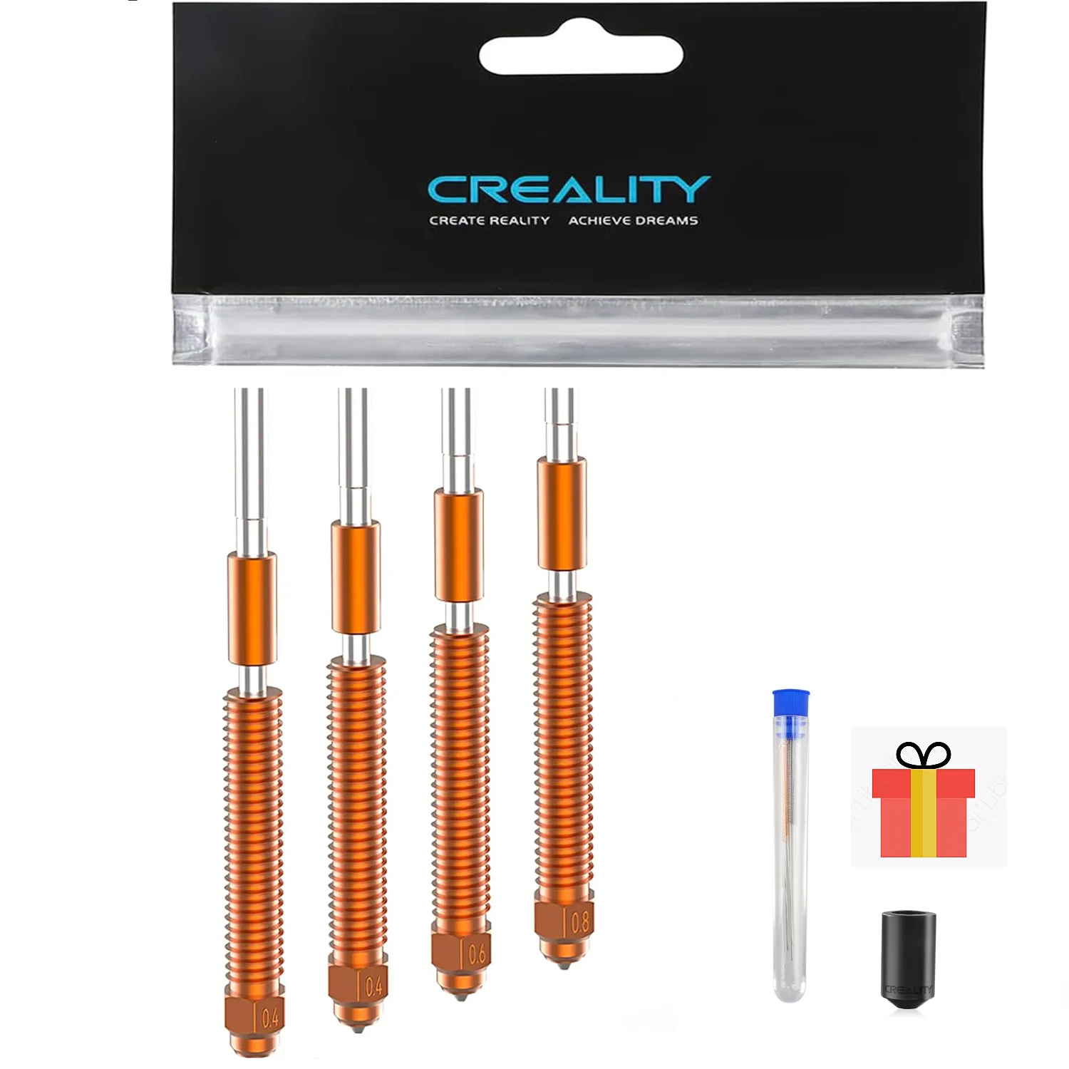 

Официальный комплект насадок Creality K2PQuick Swap, подходящий для 3D-принтера K2 Plus Creality Hi сопла из закаленной стали 0,4,0,6,0,8 мм