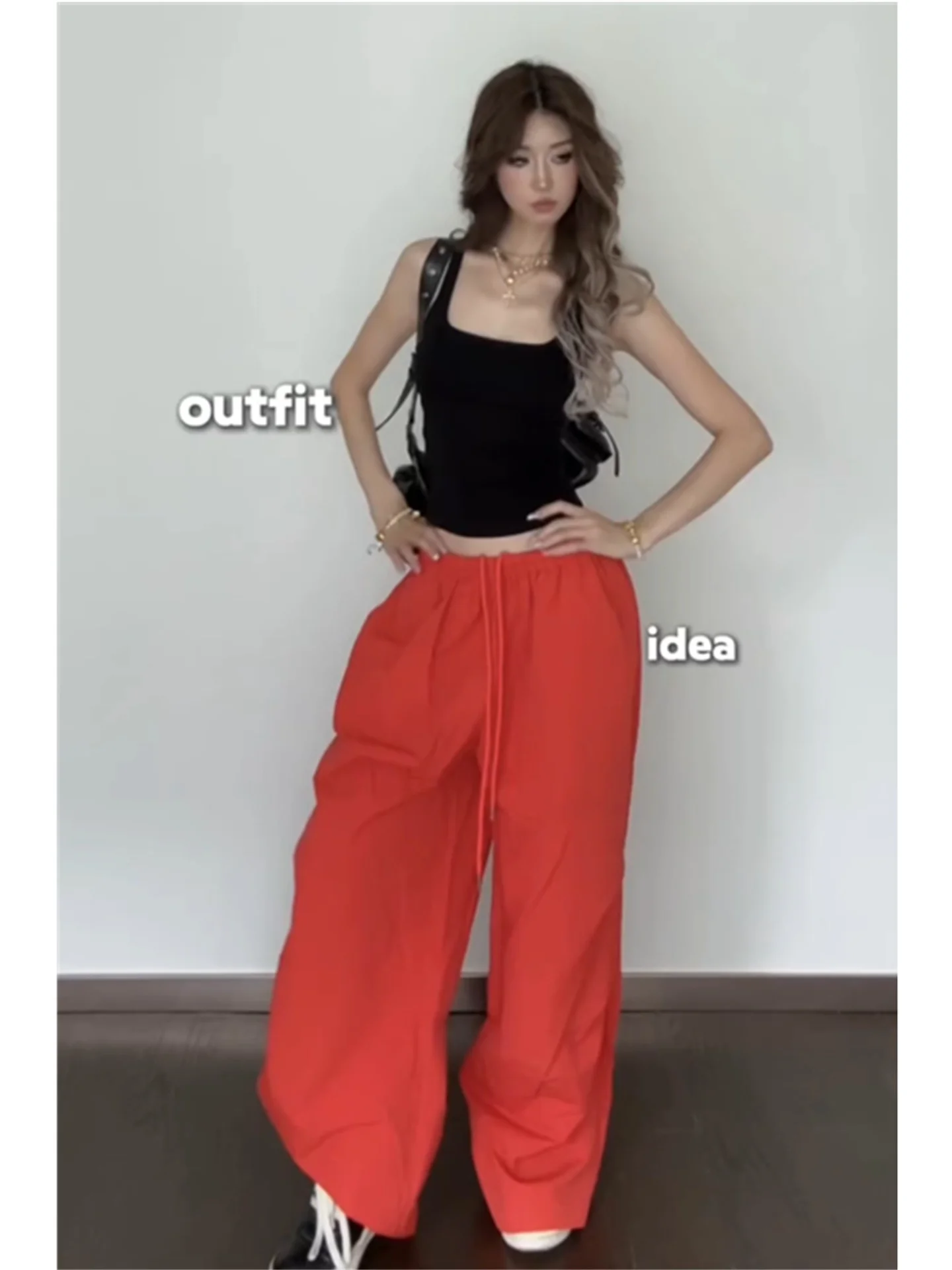 

Женские брюки с высокой талией и широкими штанинами, свободного кроя, повседневные, летние, тонкие, с эффектом стройности, до пола