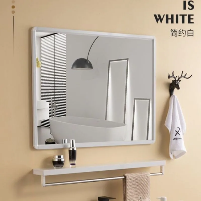 Square toilet, bathroom mirror with rack, no punching, wall-attached self-adhesive, hand washing