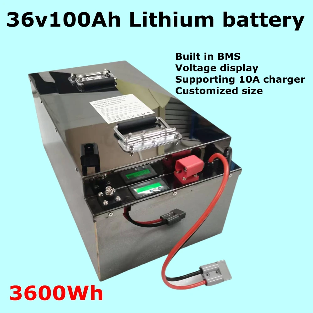 

36V100 lithium-ion battery with BMS, for 3600W 6000W outdoor power supply, solar energy storage, boat, golf cart UPS,+ charger