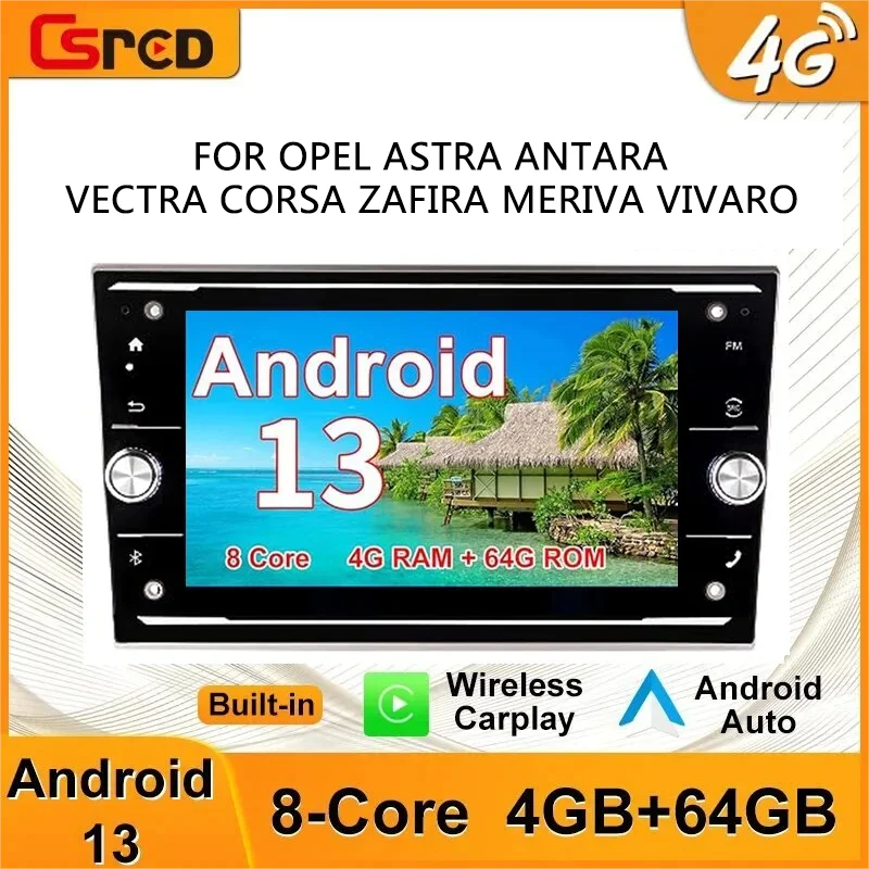 Csred Android Bluetooth Car Radio For Opel Astra Antara Vectra Corsa Zafira Meriva Vivaro  GPS Navigation Multimedia Player