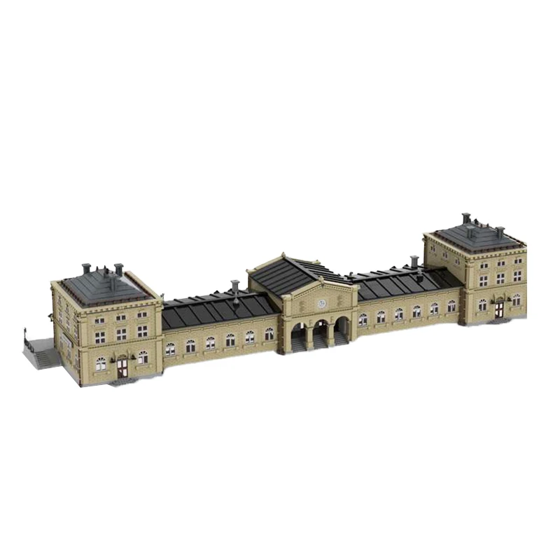 City Railway Germany New Railway Station Terminal Modular Building Block Assemble Model Architecture Toys Technology Brick Gifts