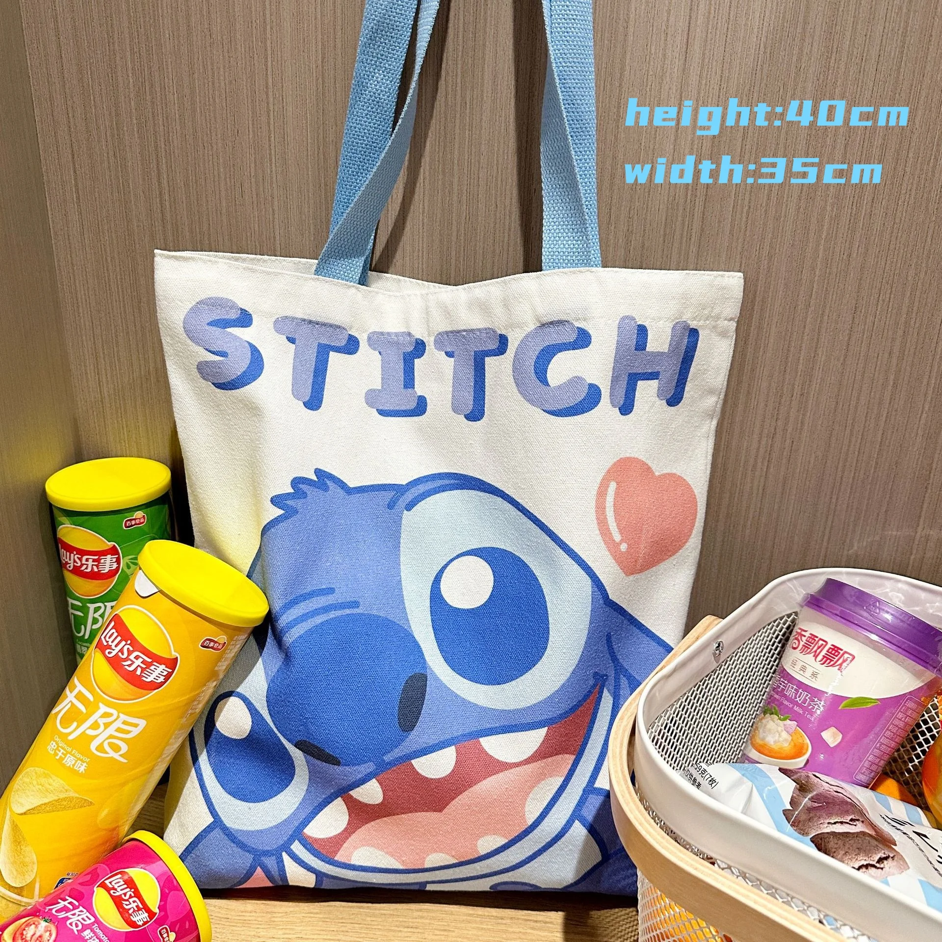 Stitch 2024 New Stitch Canvas Bag Torba na ramię o dużej pojemności Modna i wszechstronna torba dla mamy Torba studencka