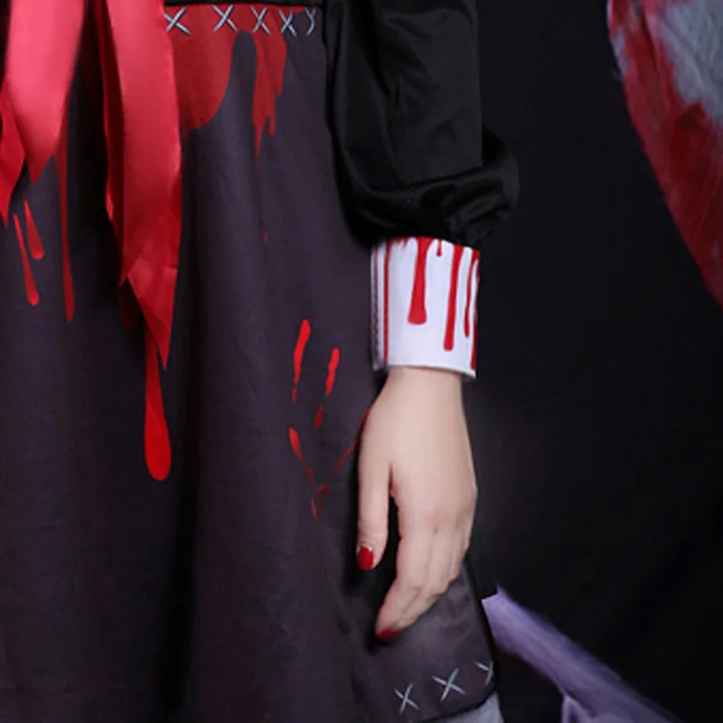 Harrow loween Adult Cosplay Costume Women's Role-plang Bloody Doll Witch Skirt Set Polyester Material Women's Faion