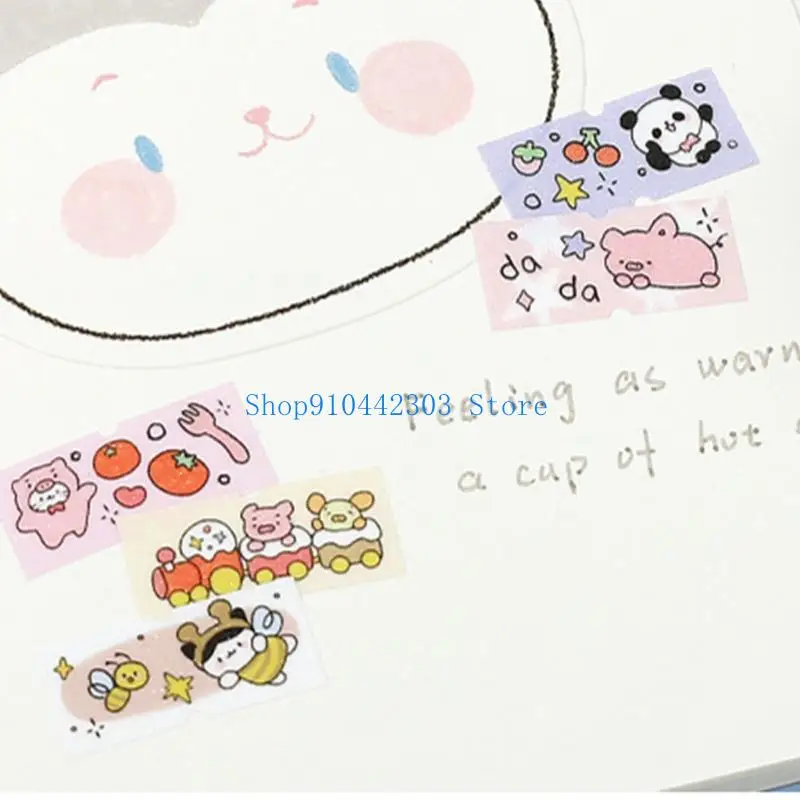 L4MD Glittering Pre-cut Cartoon Sticker Roll Scrapbooking Decorative Tape For Journal Notebook Planner Calendar Photo Album