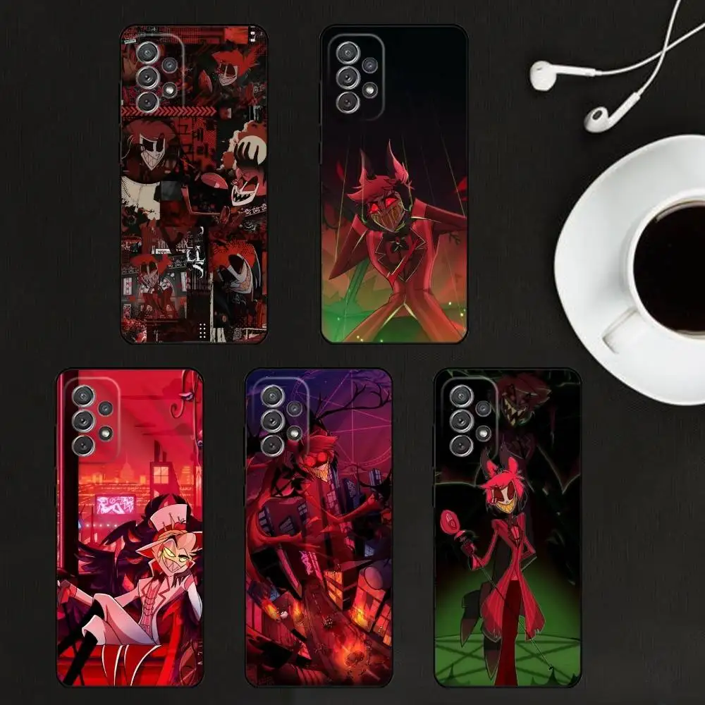 HazbinS h-hotels Alastors funda de teléfono para Samsung S25, S24, S21, S22, S23, S30, Ultra, S20, Plus, funda negra de silicona suave