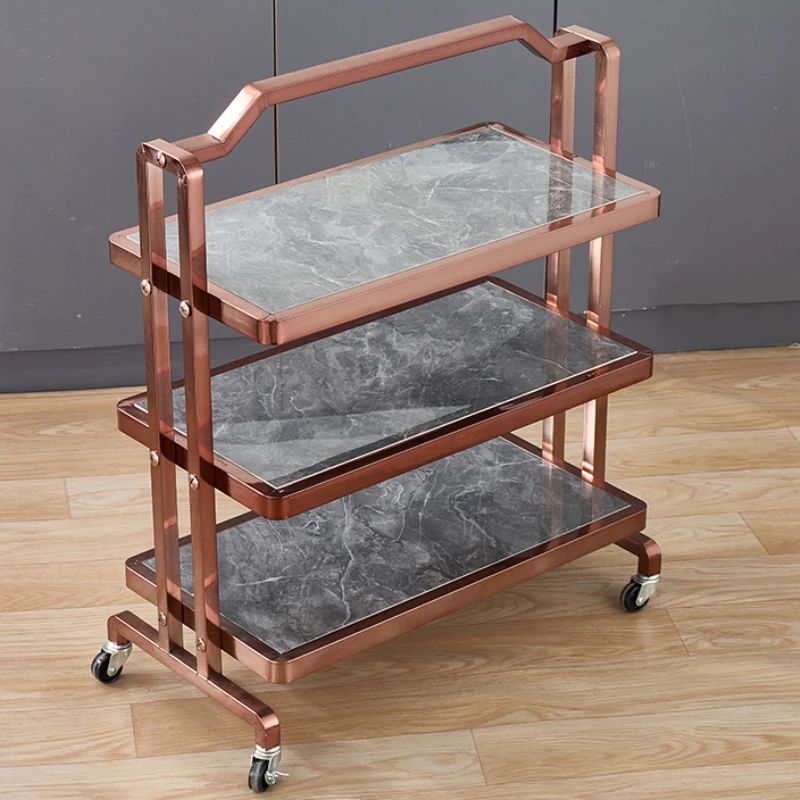 Luxury Living Room Trolley Cosmetic Hair Salon Multifunctional Folding Cart Station Shopping Beauty Carro Ruedas Decor Furniture