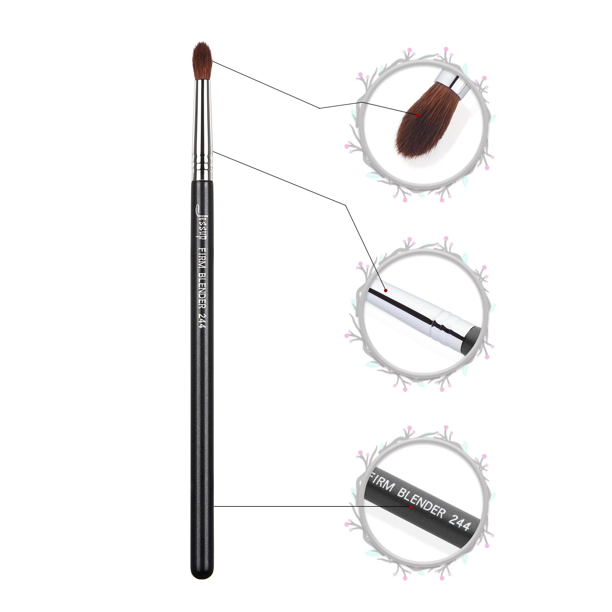 Jessup Eye Blending Brush Makeup Crease Shadow Brush Eye Details Premium Tapered Fluffy Domed Blend Pencil Synthetic Hair Wooden