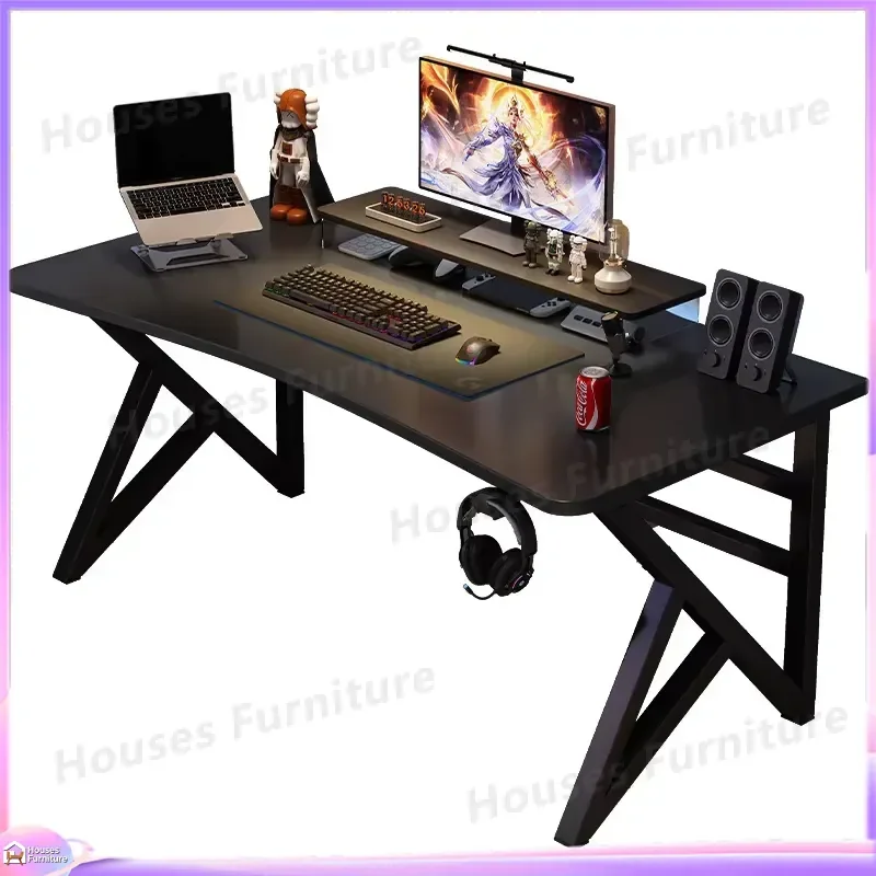 Modern Wooden Computer Desk for Home Office Bedroom Study Ergonomic Adjustable Height Desk with Cable Management and Storage
