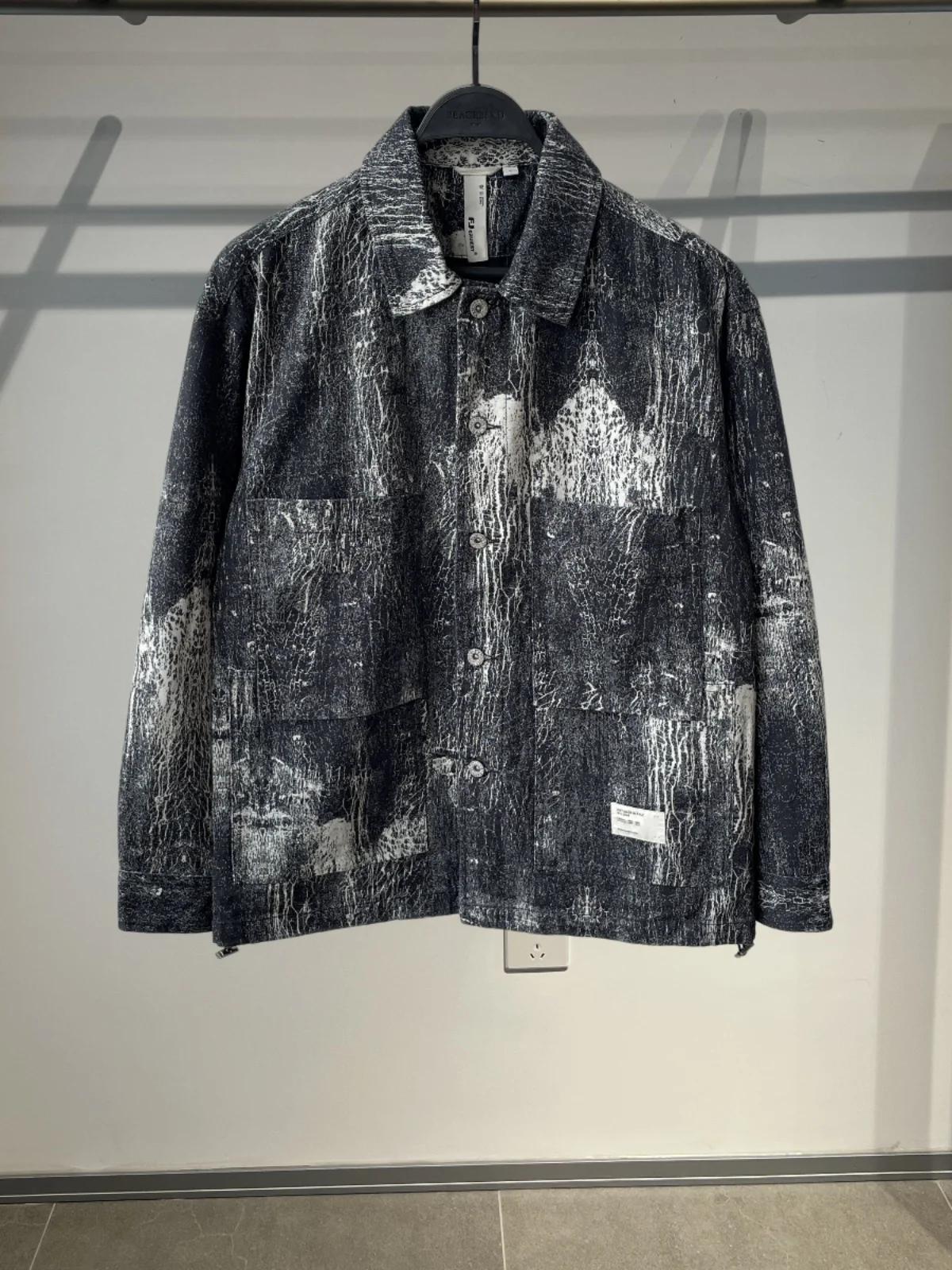 

Bird Home Men's Cotton Linen Workwear Dyed Jaet Collared Casual Spring Autumn Denim Outerwear Trendy Youth Loose Fit Long S...