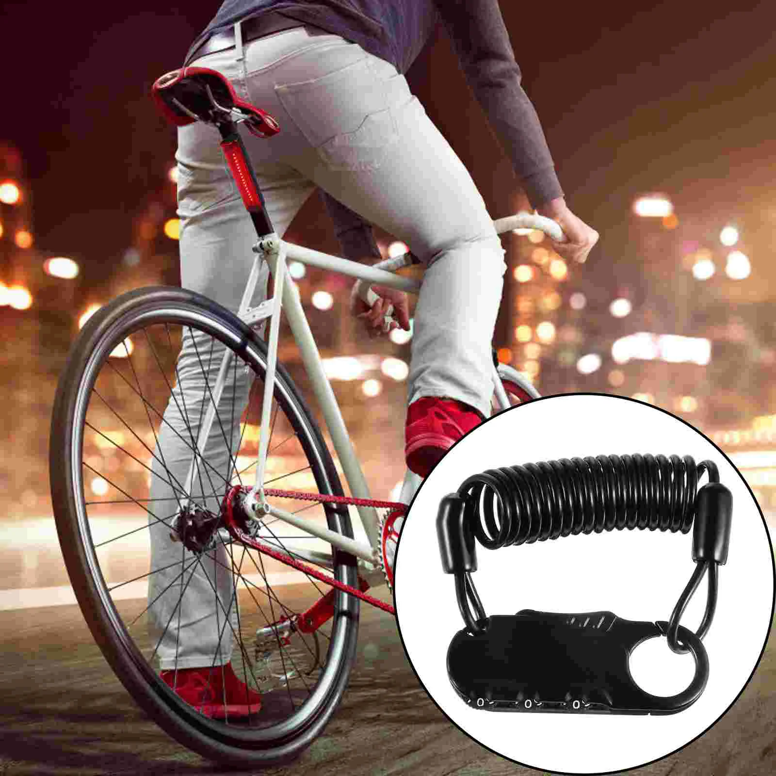 

Lock Code Bike Cable Combination Zinc Alloy Locking Chain for Motorcycle Security Heavy Duty Carabiner Electric