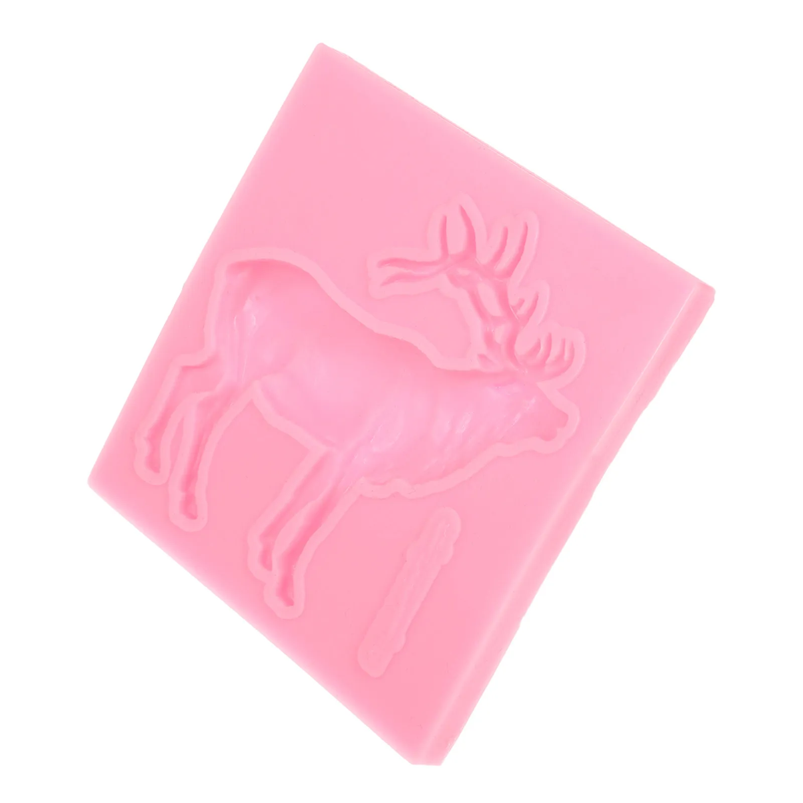 Christmas Deer Elk Silicone Cake Mold Pink Non-Toxic Flexible Baking Tool Fondant Chocolate Candy Candy DIY Silicone Fondant