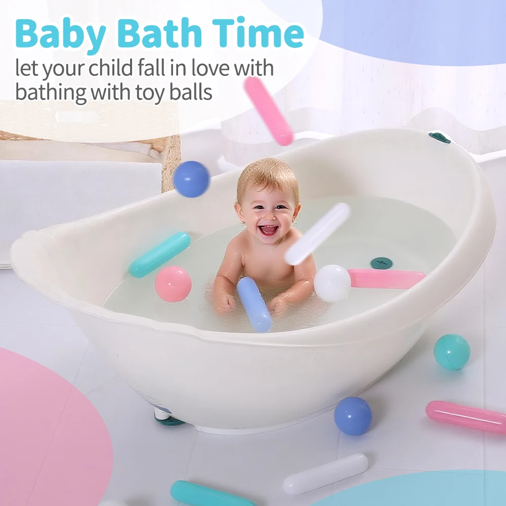 4.92inch 100pcs Plastic Ball Pit Balls Column&Round Shape Mix Colours Balls Indoor Playground Bathroom Toys