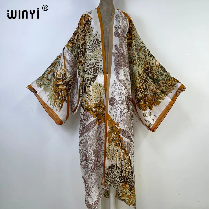 WINYI kimono купальник sweter damski luźny długi strój imprezowy Boho Maxi stroje plażowe dla kobiet zakrywają stroje kąpielowe فساتين طويلة