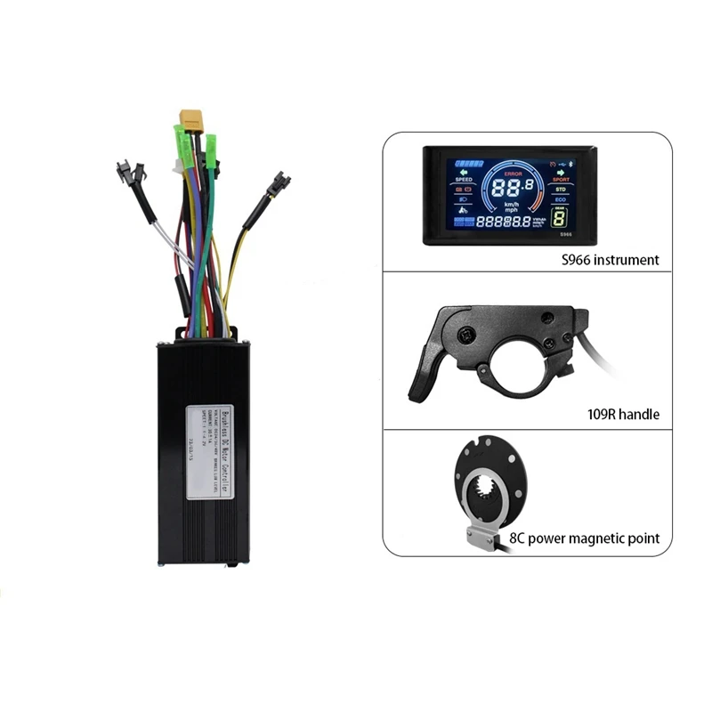 Lithium Battery Modification Accessories Parts S966 Color Screen Instrument, 30A 3-Mode Sine Wave Controller Set