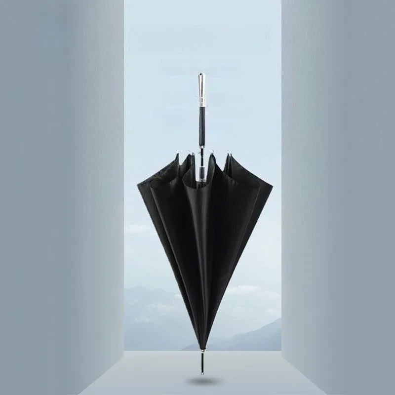

High-end Business Retro Senior Gentleman Double-layer Thickened Reinforced Long Handle Large Automatic Golf Gift Umbrella