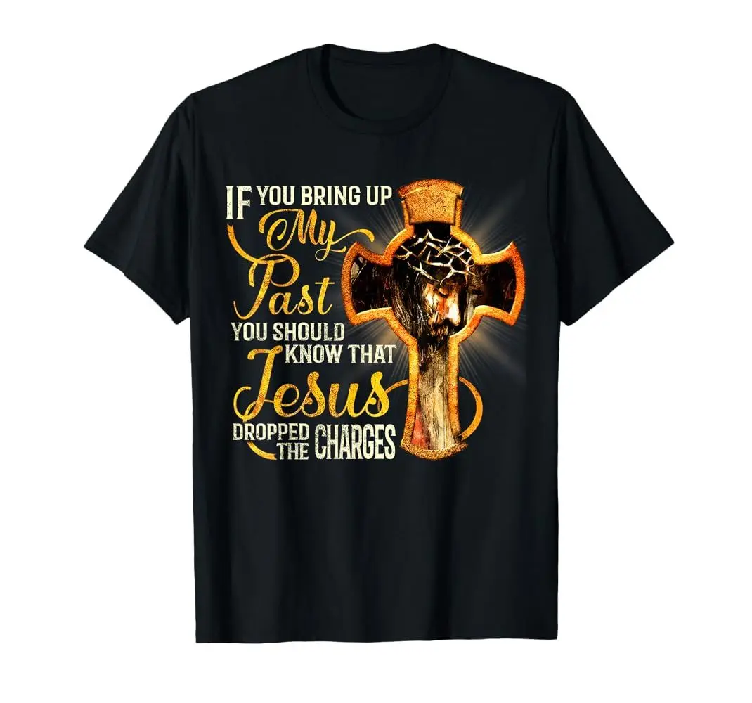 

Summer Christian Scripture Cross Men's T-shirt Retro Y2K Harajuku Style Cotton Short-sleeved for Both Men and Women