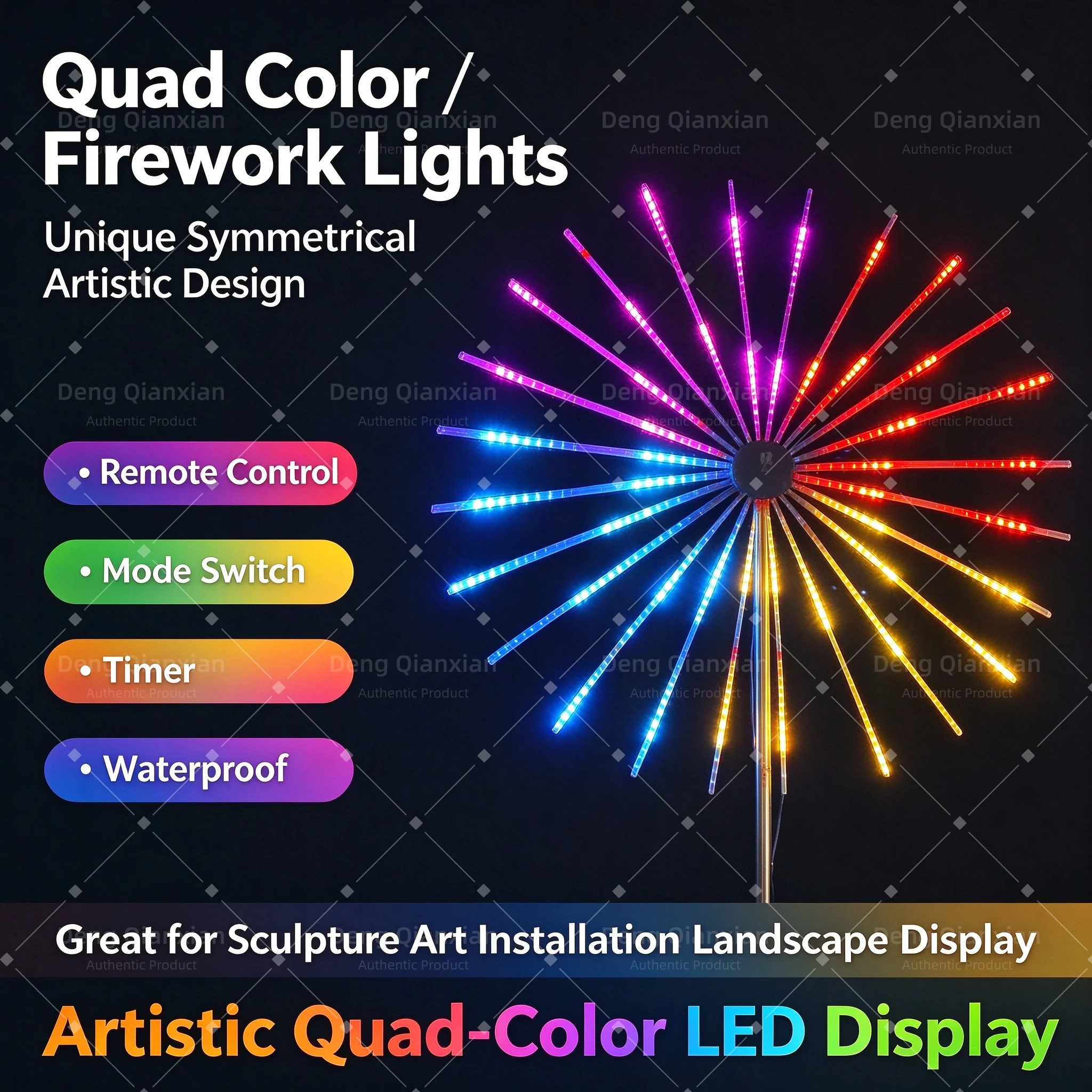 Color Changing Firework String Lights RGB, Programmable Music Sync, Sound Activated APP Control Waterproof Outdoor Garden Decor