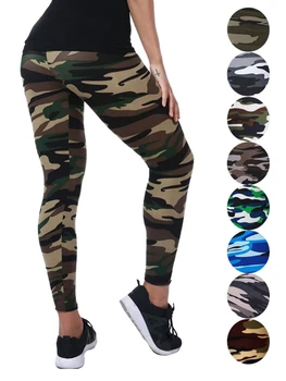 Ysdnchi camuflagem feminina para leggins estilo graffiti calças finas elásticas verde militar leggings esportes calças k085