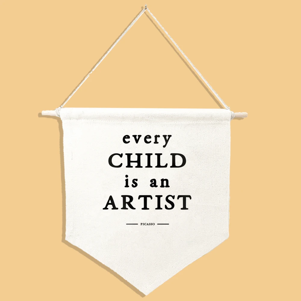 It Is A Happy Talent To Know How To Play for Kids Wall Art Canvas Banner Wall Hanging Pennant Flag Canvas Banner for Playroom