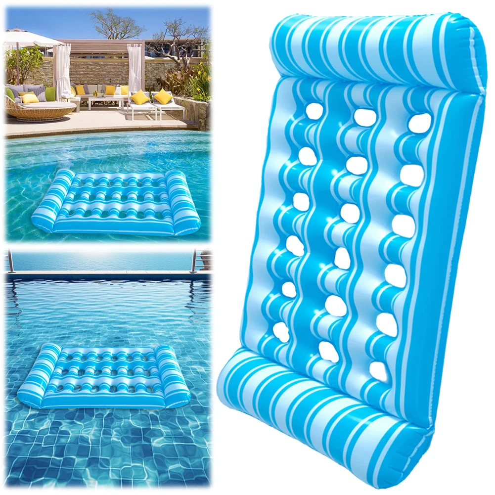 Lit flottant gonflable portable, chaise longue flottante, matelas pneumatique pliable, piscine, jouets de natation en plein air, 1 pièce