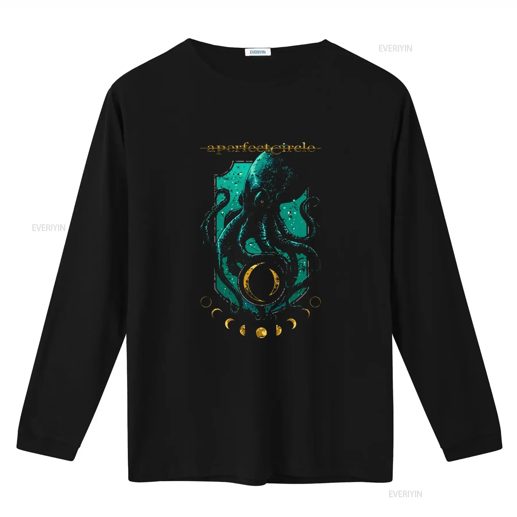 A Perfect Circle Octo Moon Phase Men's T Shirt Rock Band Music Merch Print vintage Washed Unisex graphic Versatile Casual