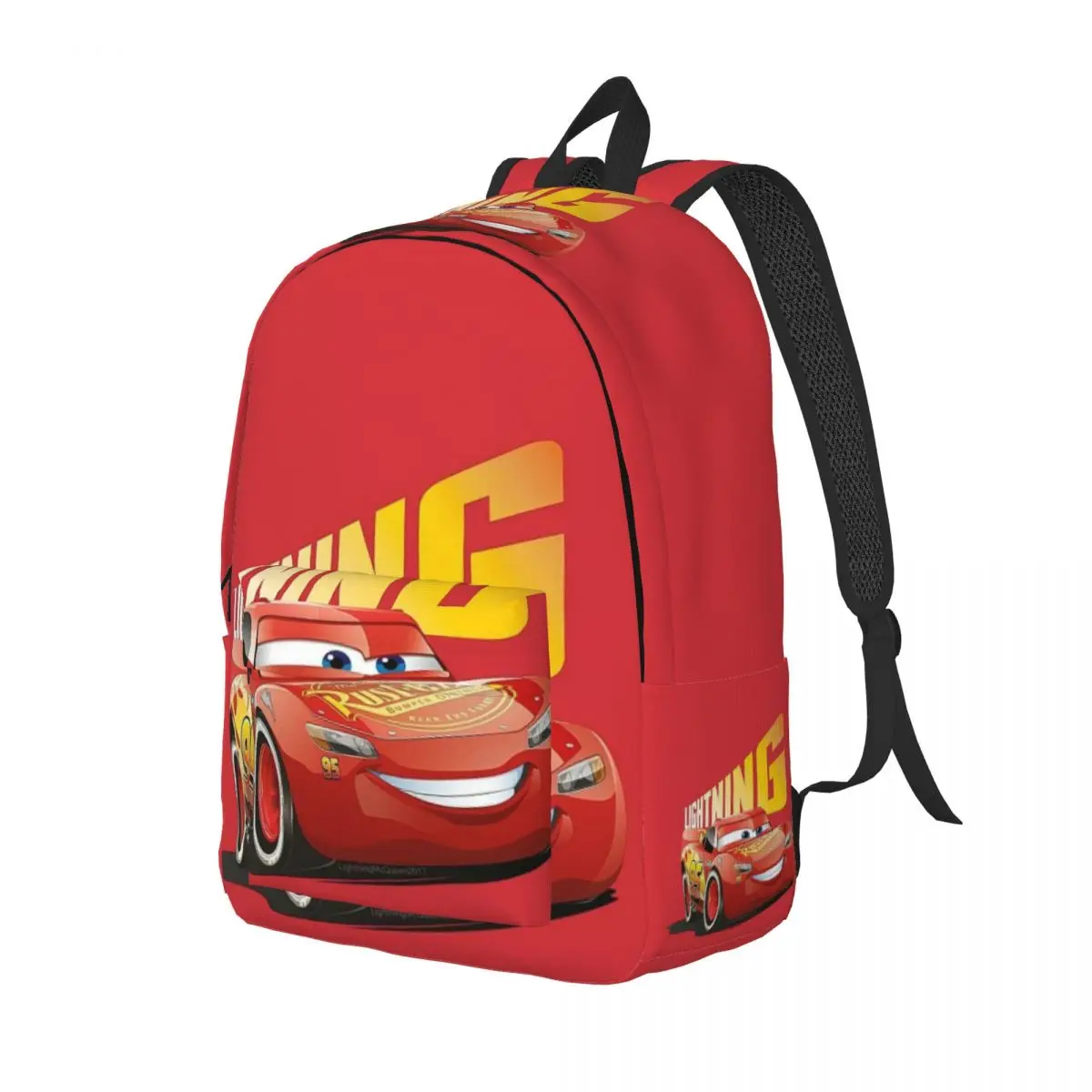 Custom Lighting McQueen Canvas Backpack for Girls Boys Cars School College Travel Bags Women Men Bookbag Fits 15 Inch Laptop