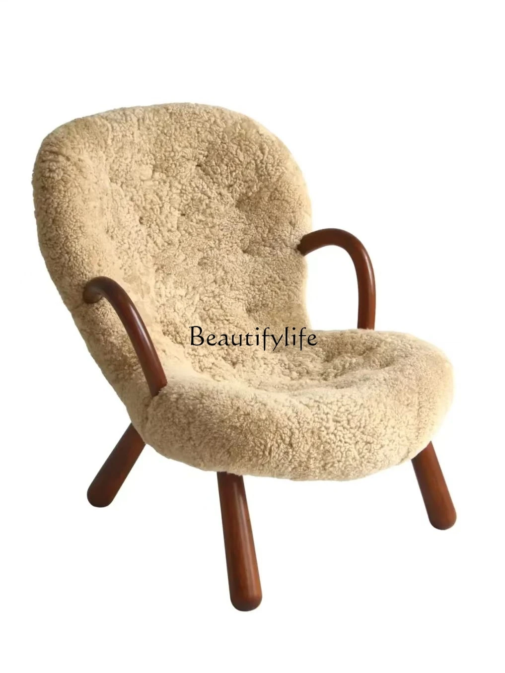 Nordic Simple Home Lazy Lambswool Fabric Leisure Chair