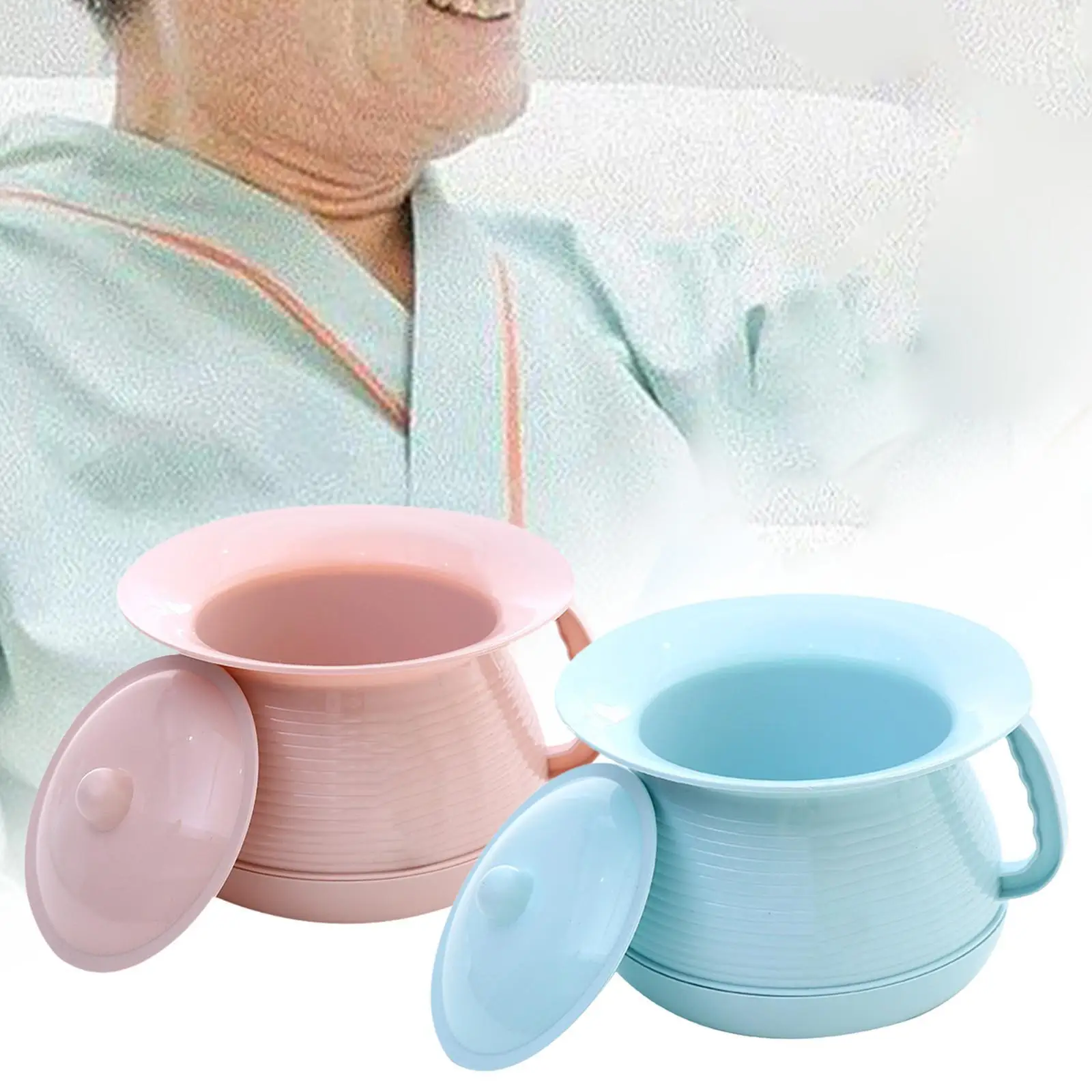 Spittoon Urinal with Lid with Lift Handle Lightweight Bedside Commode Bucket Portable Toilet Children Spittoon for Household