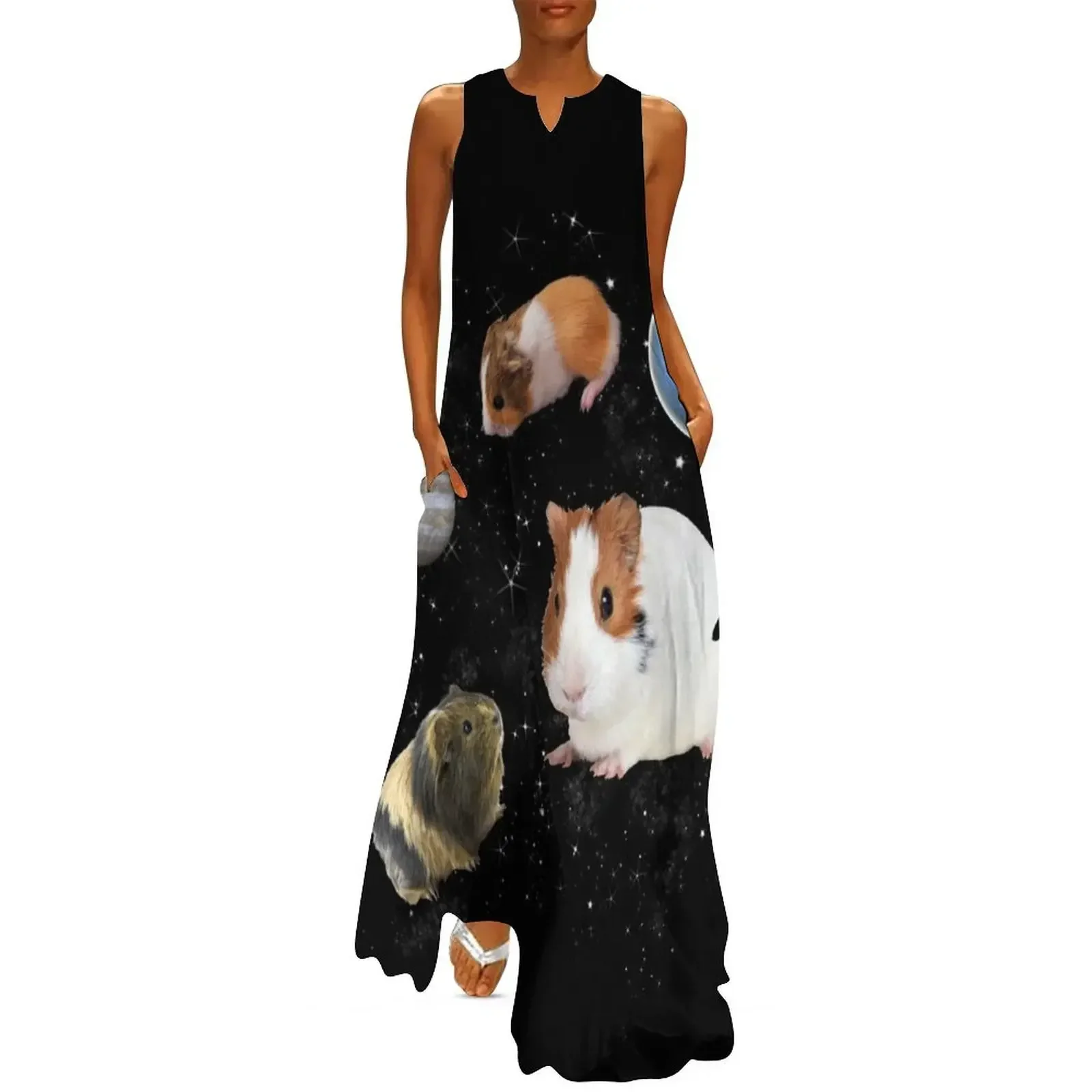 

Guinea Pigs in Outer Space Long Dress women's elegant loose dresses cute dress sexy dress for women dresses for woman 2025