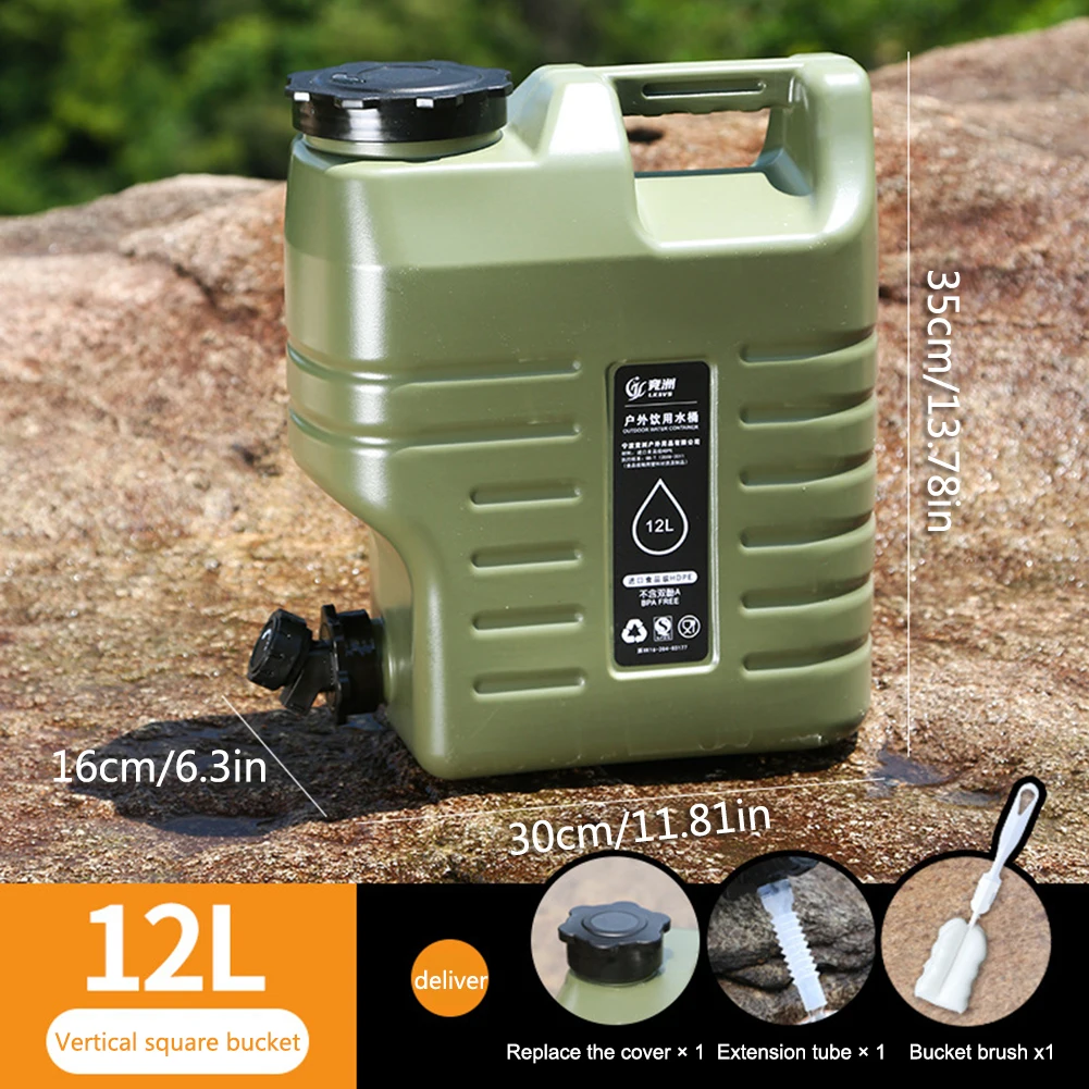 Distributeur d'eau sans BPA de qualité alimentaire, camping en plein air, randonnée, stockage d'urgence, 3.2 gallons, 12L, E27, PE, clics gratuits, vraiment aucune fuite