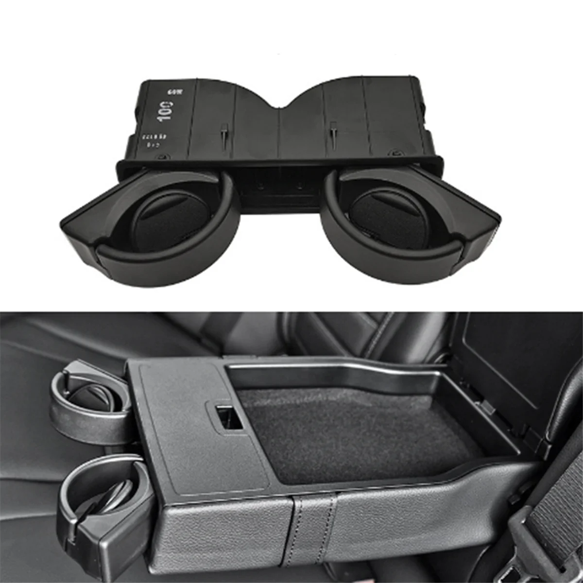 Car Rear Seat Armrest Insert Drinks Cup Holder 0998100213 for Mercedes-Benz C GLC CLASS W205 W253 W213 W222 Black