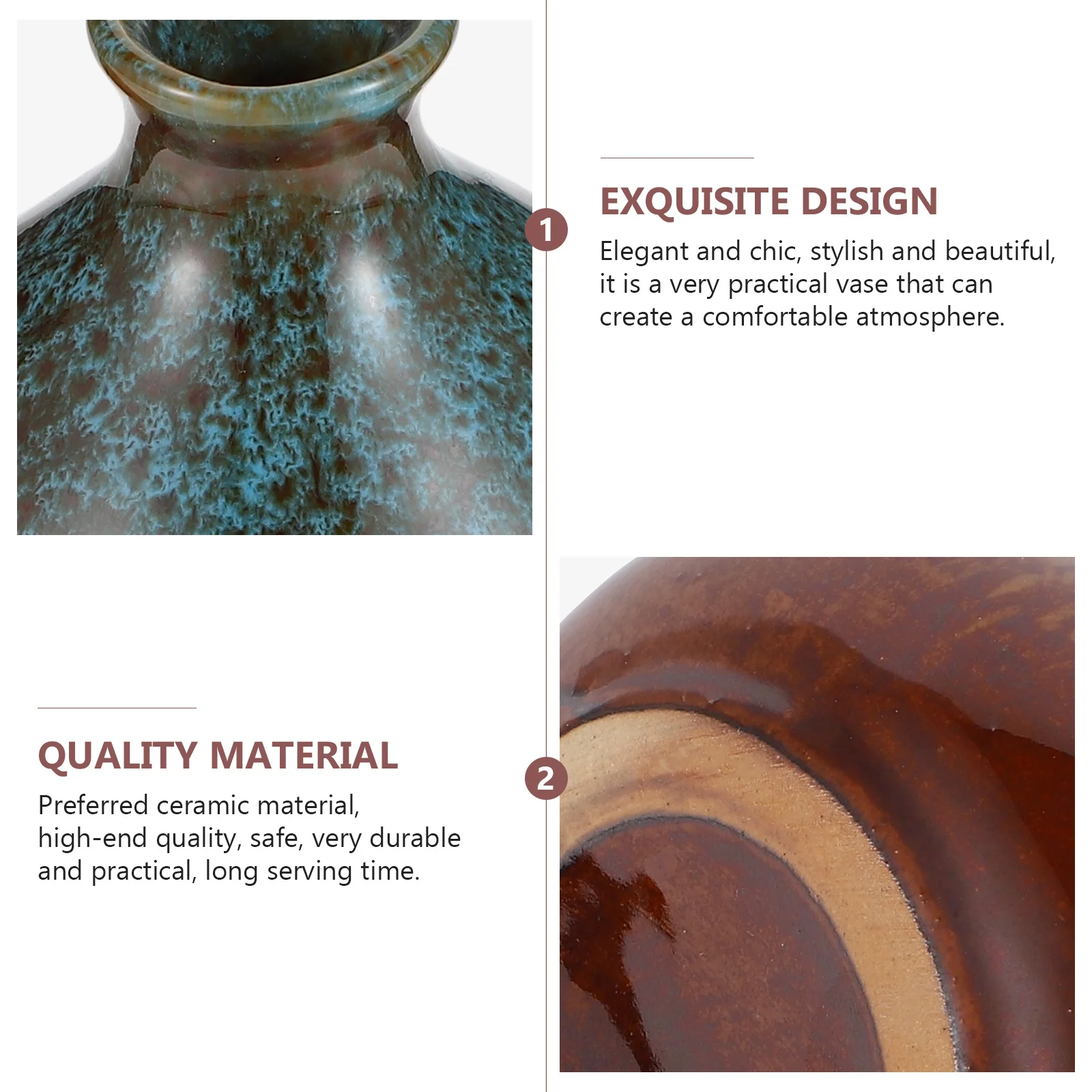 

1Pcs Kiln Change Ceramic Vase Elegant Small Flower Arranging Holder for Home Office Decor Dried Flowers Display Artistic Desktop