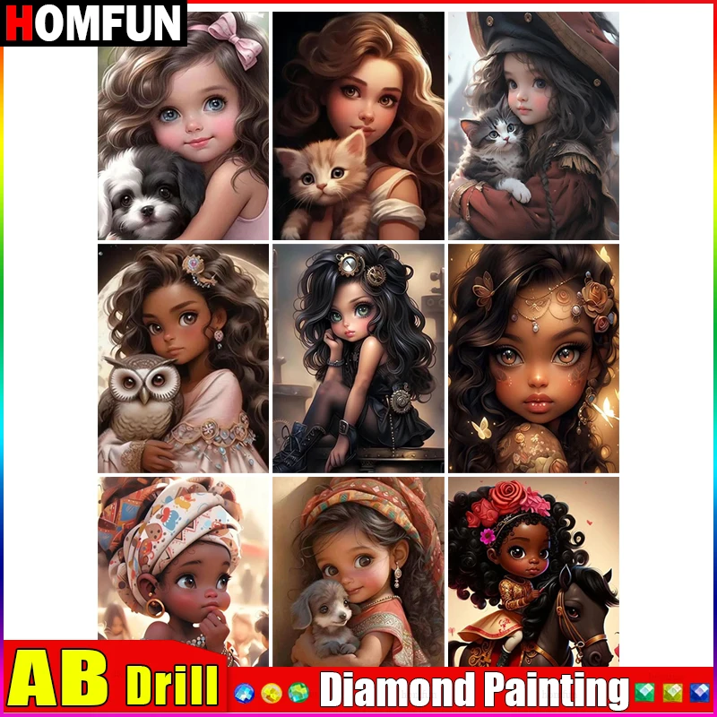 HOMFUN AB 5D Diamond Embroidery Needlework Kit 