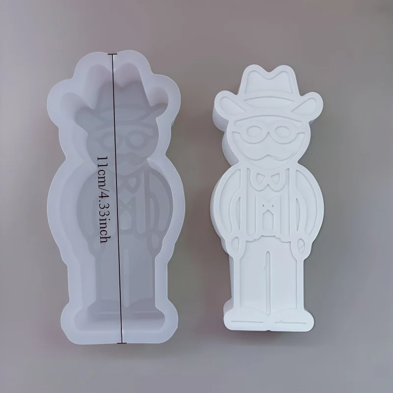 Virgin Mary and Cowboy Candle Mold 3D Couple Sculpture Mold DIY Gypsum Resin Crafts Home Decoration Festival Gift Silicone Mold