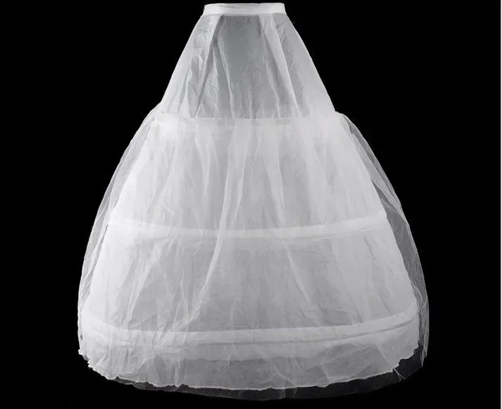 تنورات الزفاف التفتا الأبيض خط 1 طبقة 3 هوب الزفاف