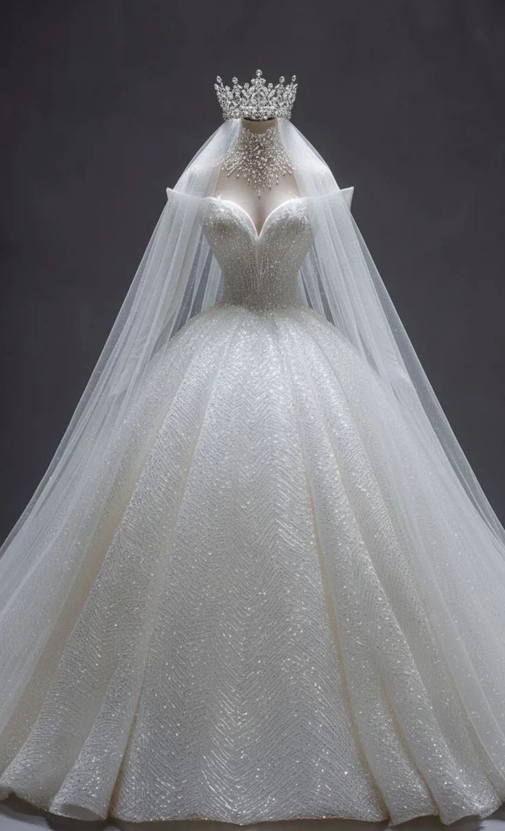 

Elegant And Shiny A-Line Lace Bead Decoration Women's Wedding Dress Sexy V-Neck Off Shoulder Church Bridal Gown Customized