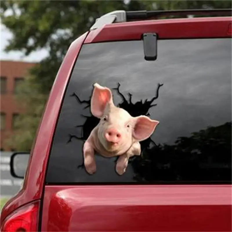 Household Decoration Wall Stickers Toilet Decals Anti-static Vivid Pig Multifunctional Pvc Decoration Glass Stickers Cartoon