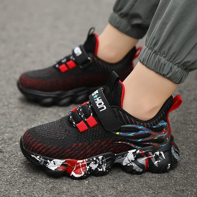 2023 Fashion Kids Shoes Boys Sneakers Knit Comfortable Children Casual Sneakers 6 To 12 Years Sports Tennis Shoes for Boy