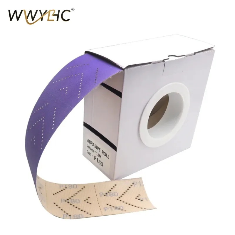 Suitable for Hand Push Board Sandpaper 70mm * 12m Per Box, Sanding Board Sandpaper, 80/120/180/240 Mesh