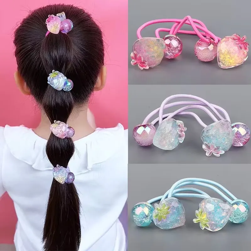 2 pçs cabeça dos desenhos animados meninas lindas faixas de cabelo elásticas princesa acessórios para o cabelo crianças laços de cabelo do bebê headwear