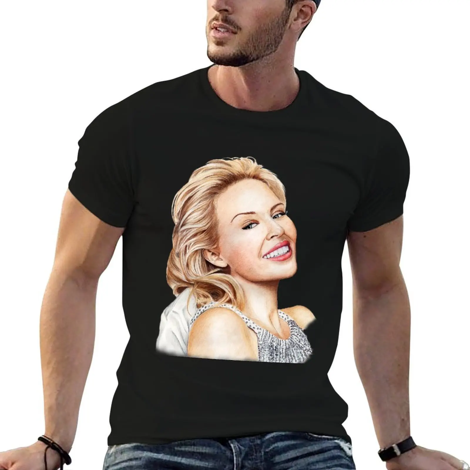 Kylie Minogue - the tiny princess of Pop T-Shirt baggy shirts blue archive mens clothes