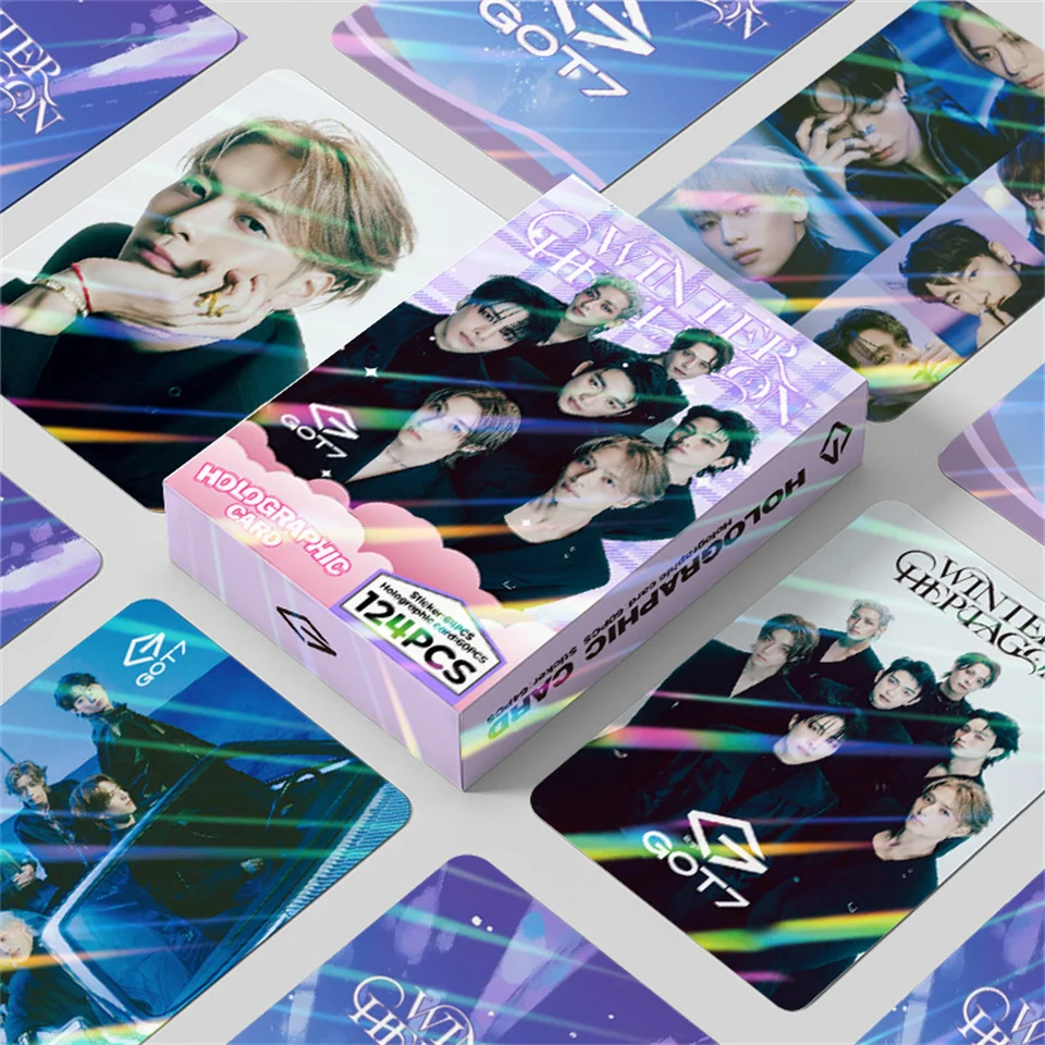 KPOP GOT7 Photocards 124Pcs/Set Laser LOMO Cards Non Repeating