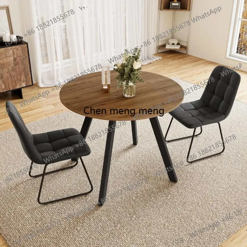 34.6'' Dining Table and Chairs for 2, Mid Century Modern Round Table Set, Space Saving for Apartment Dining Room Customized