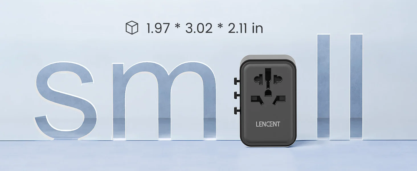 LENCENT 65W/45W/30W GaN Universal Travel Adapter with USB-A and Type C Fast Charging Power Adapter EU/UK/USA/AUS Plug for Travel