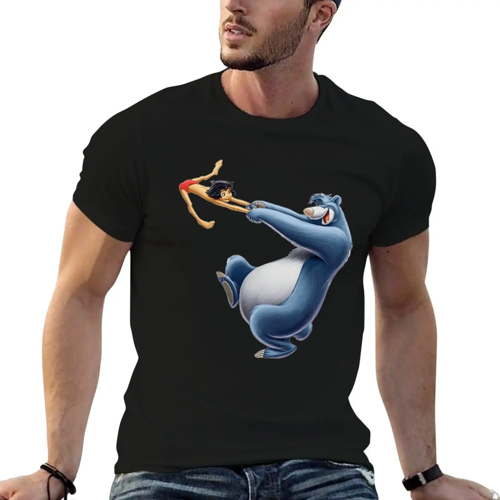 Camiseta Baloo y Mowgli del libro del bosque - Camiseta del libro del bosque, paquete de camisetas para hombre, camiseta blanca