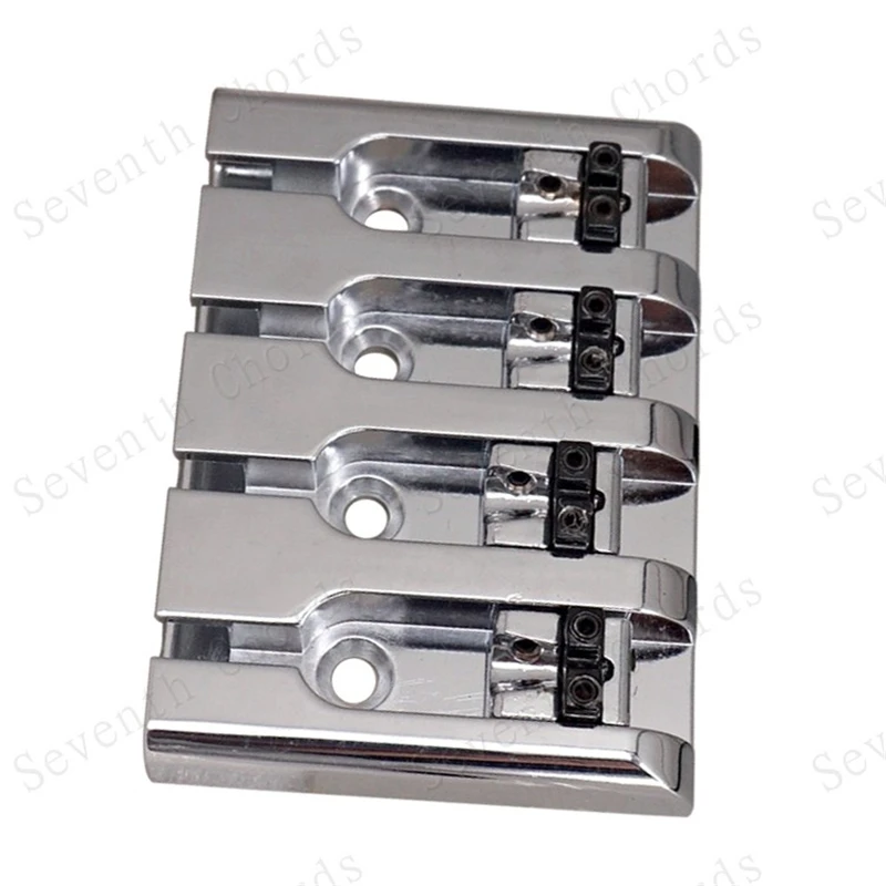 A Set Of Silver Iron Adjustable Electric Bass Guitar Bridge 4 Strings Musical Instruments Accessories Parts