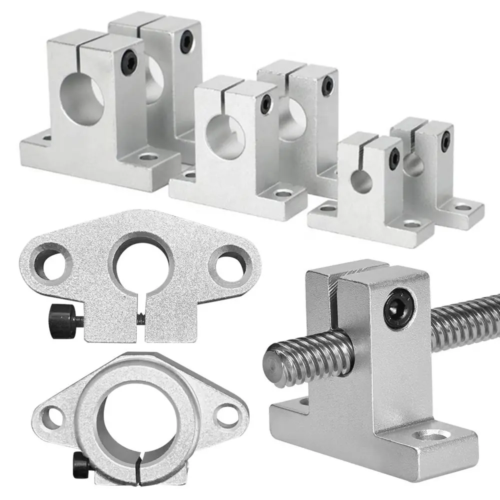 Rodamiento lineal de aleación de aluminio, soporte de eje de riel de enrutador CNC, mesa XYZ, SK8, SK10, SK12, SK16, SK20, SHF8, SHF10, SHF12, SHF16, 1 unidad