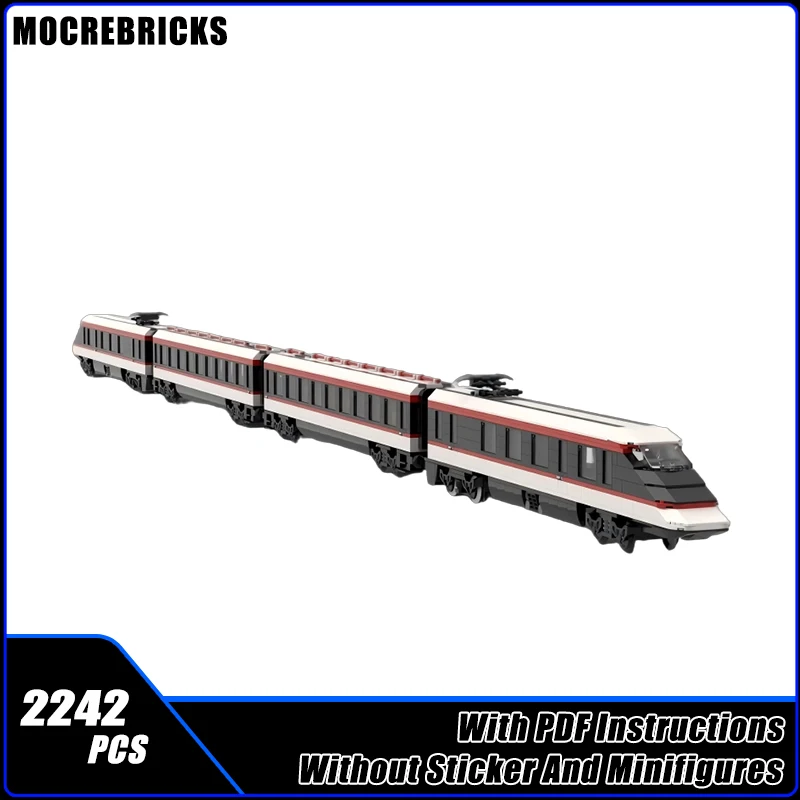 

MOC 90s немецкая карета Intercity Transport Train строительные блоки модель кирпичи игрушки для мальчиков Рождественский подарок