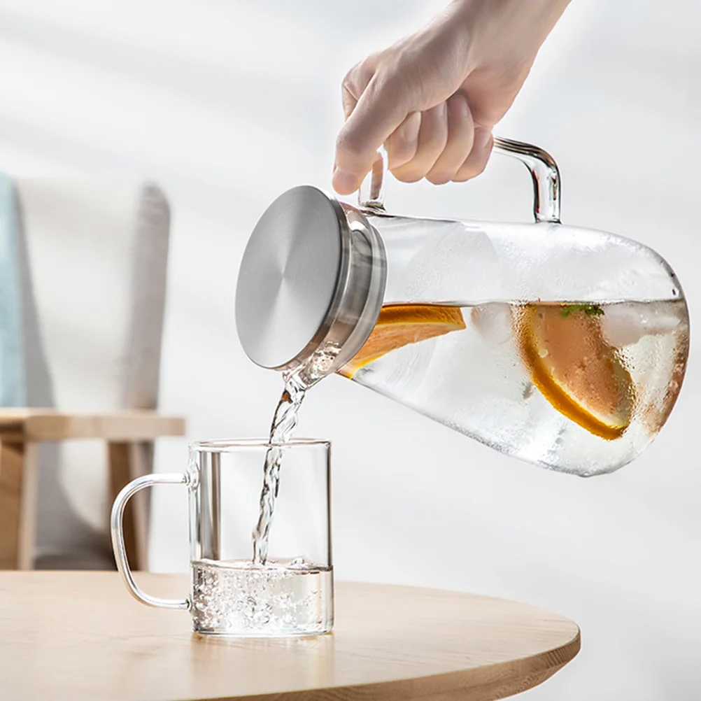 

Cold Water Kettle Glass Transparent Large Capacity 1800ml Explosion-Proof Storage Can Useful Juice Container Practical